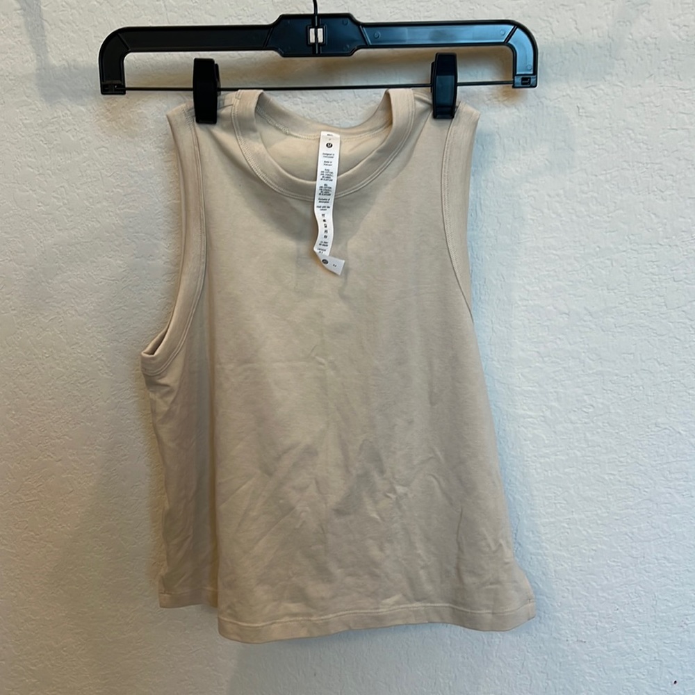 Lululemon Classic Fit Cotton Blend Tank Top Ivory Size 2